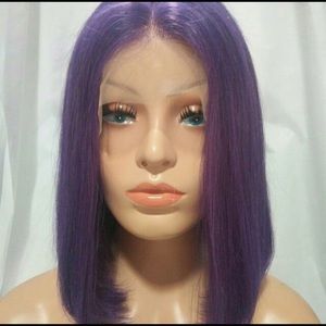 Custom colored Purple lace frontal wig 14”